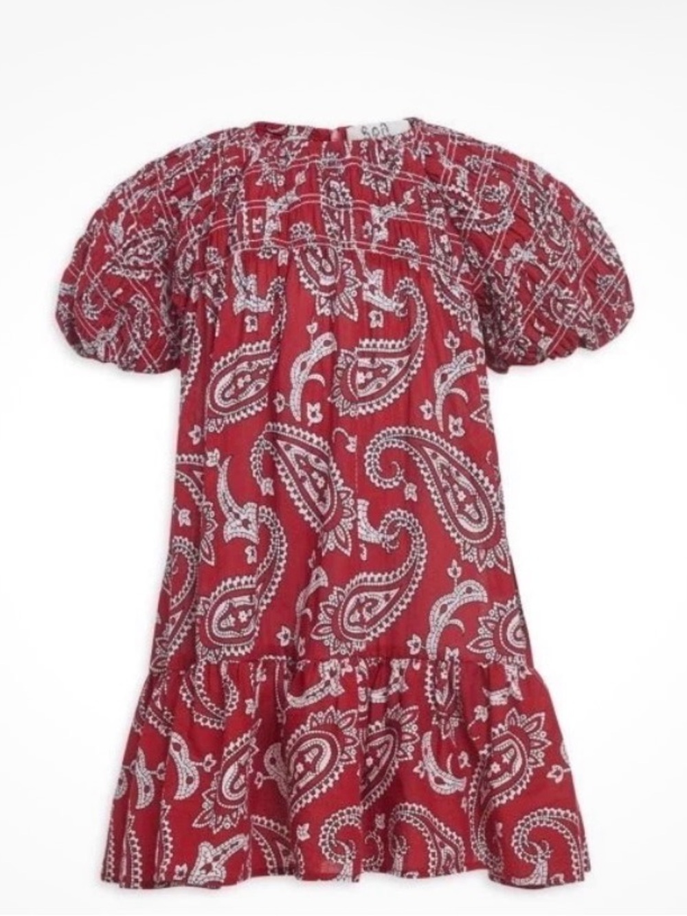 Sea New York Girls Theodora Paisley Print Smocked Puff Sleeves Dress Size 8